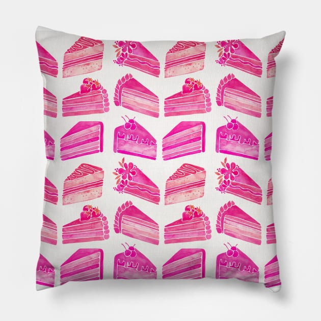 Pink Cake Slices Pillow by CatCoq