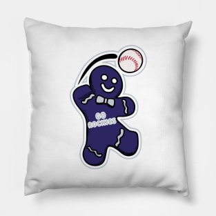 Colorado Rockies Gingerbread Man Pillow