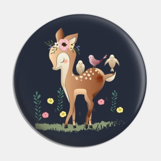 cute little deer with his friend Pin