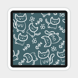 Kitty Cat Doodles Magnet