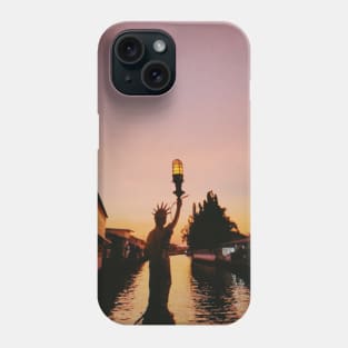 STATUE OF LIBERTY on the river Phone Case