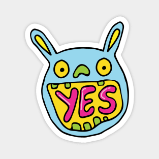 Yes man affirmative bunny rabbit Magnet