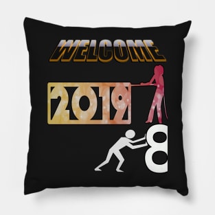 New Year 2019 Celebration Apparel & Gifts, Happy New Year 2019 Shirt Pushing Old Out & Pulling in New Years Eve Pillow