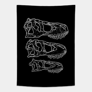 Daspletosaurus Tarbosaurus Tyrannosaurus Rex fossil skulls Tapestry