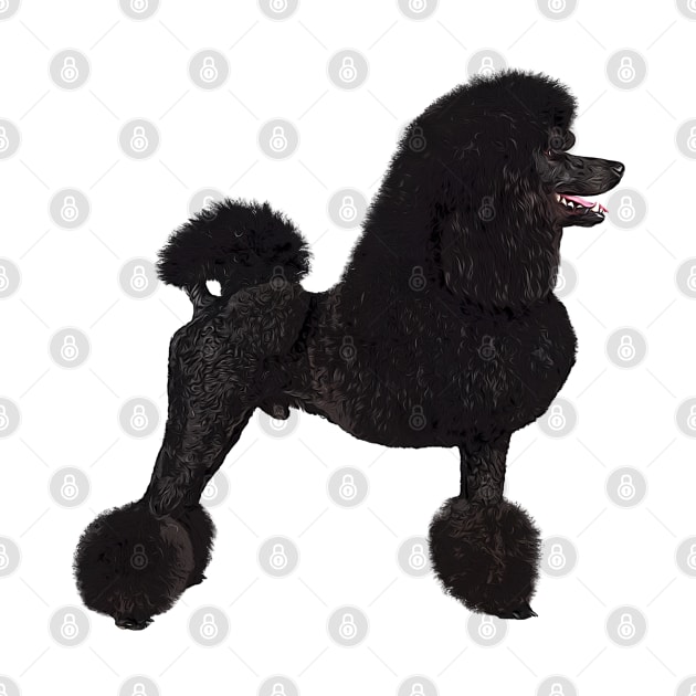 Elegant Black Standard Poodle by doglovershirts