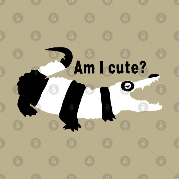 Funny crocodile with panda colors by Nano-none