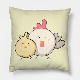 Cute Kawaii Mother Hen and Chick Pillow