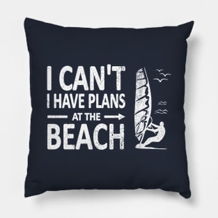 I CAN'T I Have PLANS at the BEACH Funny Windsurfing White Pillow