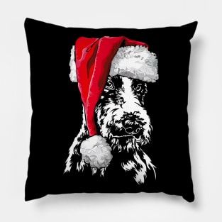 Funny Fox Terrier Santa Christmas dog mom Pillow