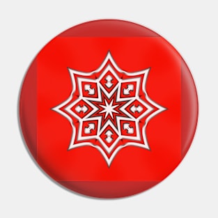 Bright Red Kaleidoscope Pattern (Seamless) 23 Pin