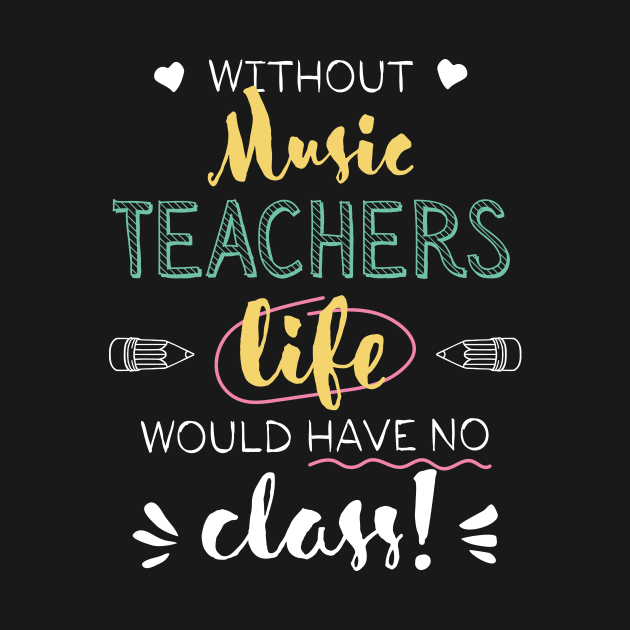 Without Music Teachers Gift Idea - Funny Quote - No Class by BetterManufaktur