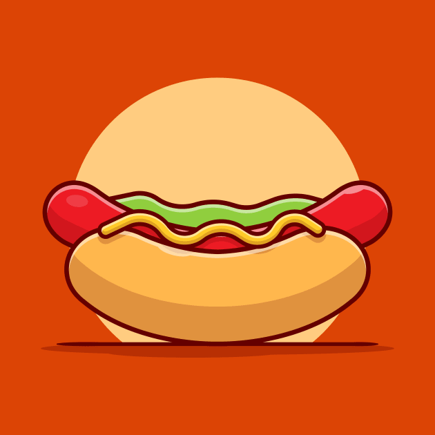 Hotdog Cartoon Vector Icon Illustration (11) by Catalyst Labs