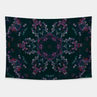 Digital Mandala Design Green Christmas Holiday Tapestry