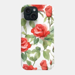 Red Roses Nature Pattern Phone Case