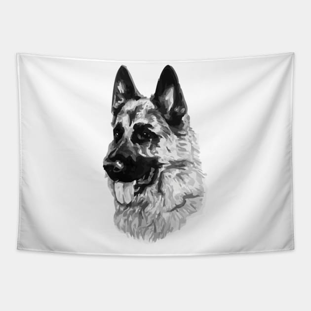 Cute German Shepherd! Tapestry by Danger Noodle