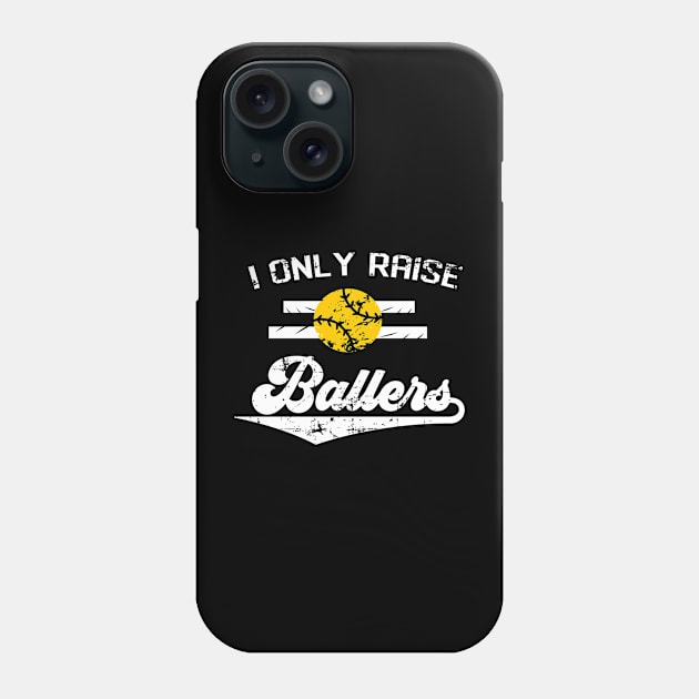 Raise Ballers Softball Baseball Player Phone Case by Sloane GalaxyLinesSpace