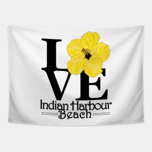 Indian Harbour Beach LOVE Yellow Hibisus Tapestry