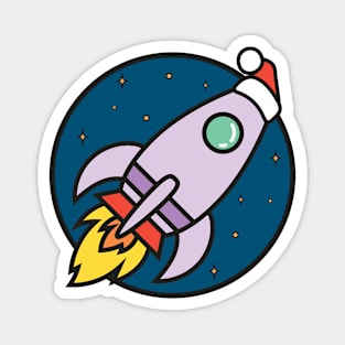 Outer Space Christmas Rocket Magnet