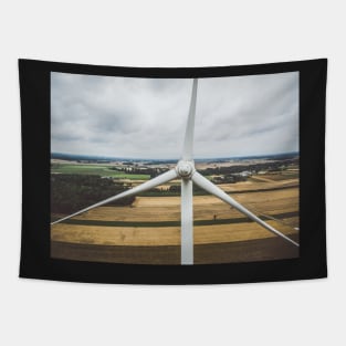 Aerial close-up of windmill turbine Tapestry