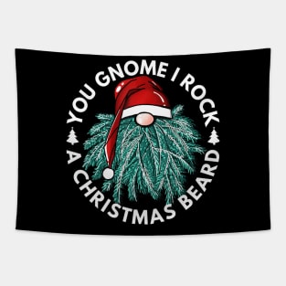 You Gnome I Rock A Christmas Beard Santa Bearded Xmas Tapestry