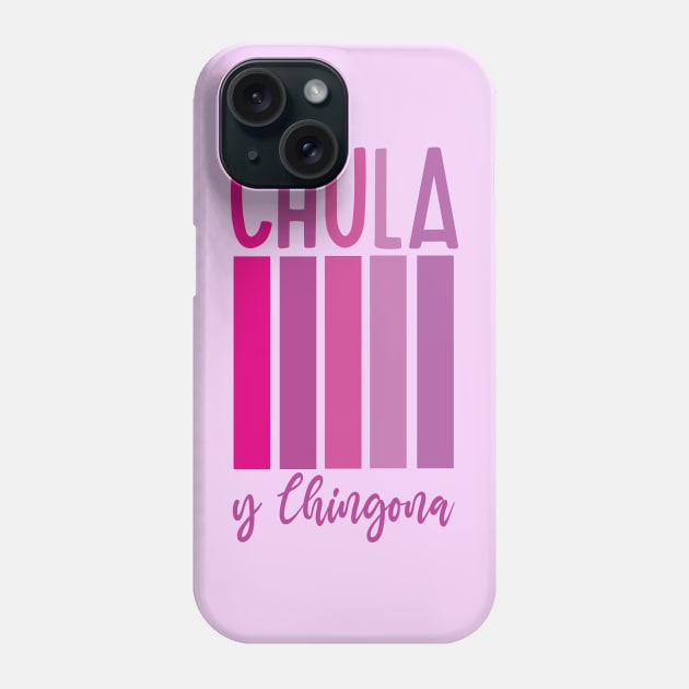 Chula y chingona feminist purple retro chicana pride mexican slang Phone Case by T-Mex