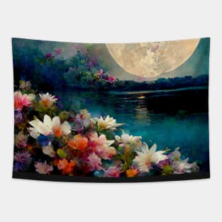 Flowers onthe Moon Tapestry