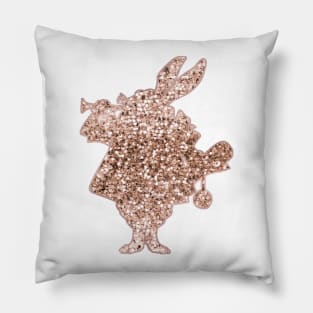 Sparkling rose gold Mr Rabbit Pillow