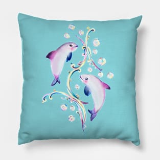 Vaquita with bubbles Pillow