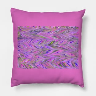 EBRU - Turkish Art of Marbling - Horizontal Pink Design [ED#1C3V2] Pillow