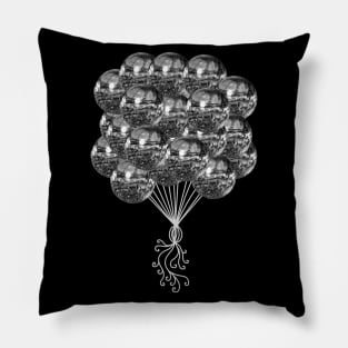 Retro Silver Disco Ball Balloons Pillow