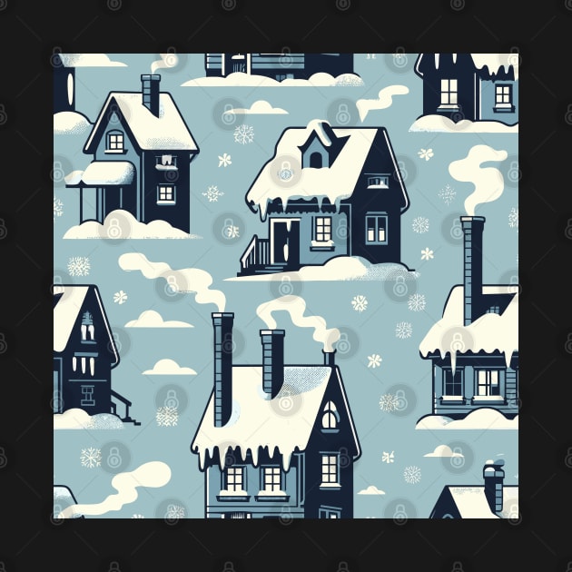 Winter Houses Pattern by Siha Arts