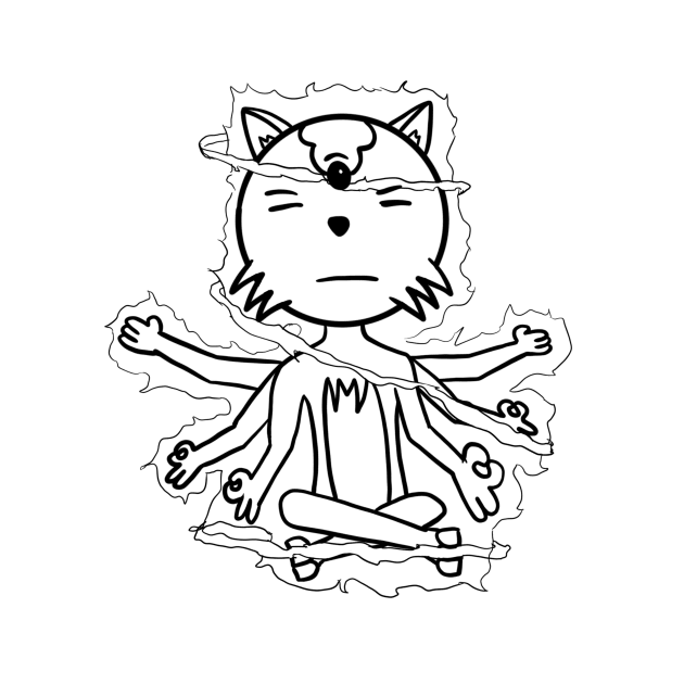 Trunks the Cat Inner Peace (Small Design) by Cartoon Wetworx