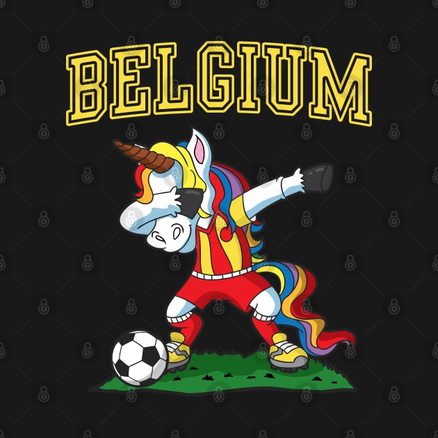 Belgium Soccer Football Unicorn Player Team Coach by E