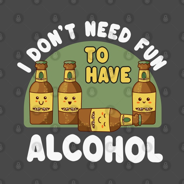 Cute Kawaii Beer Bottles - Funny Alcohol Saying by TwistedCharm