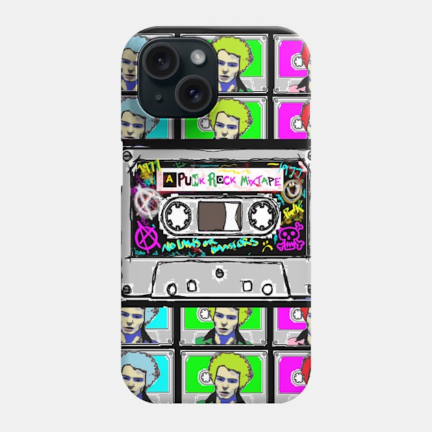 Punk Rock Mixtape by LowEndGraphics Phone Case by LowEndGraphics