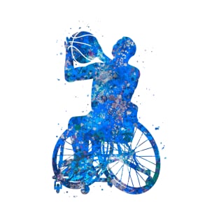 Wheelchair basketball blue art T-Shirt