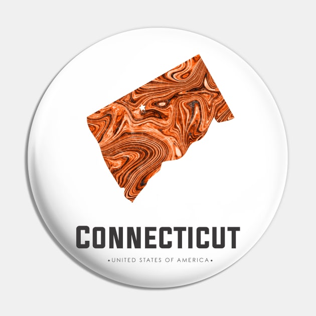 Connecticut state map abstract golden brown Pin by StudioGrafiikka