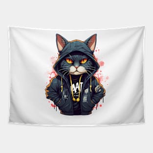 Cool Cat in hoodie Tapestry