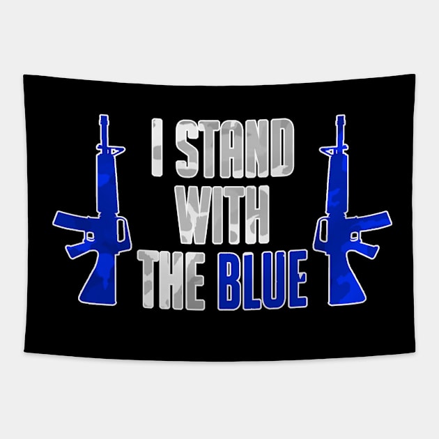 I Stand with the Blue, Police Supporter, Police Tapestry by Jakavonis