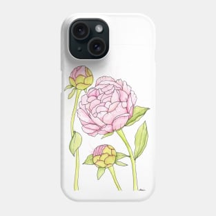 Pink Peony and Peony Buds Phone Case