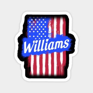 American Flag Williams Family Gift T-shirt For Men Women, Surname Last Name Magnet