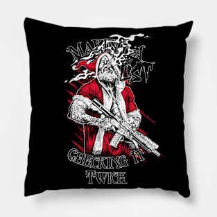 Naughty List dark Pillow