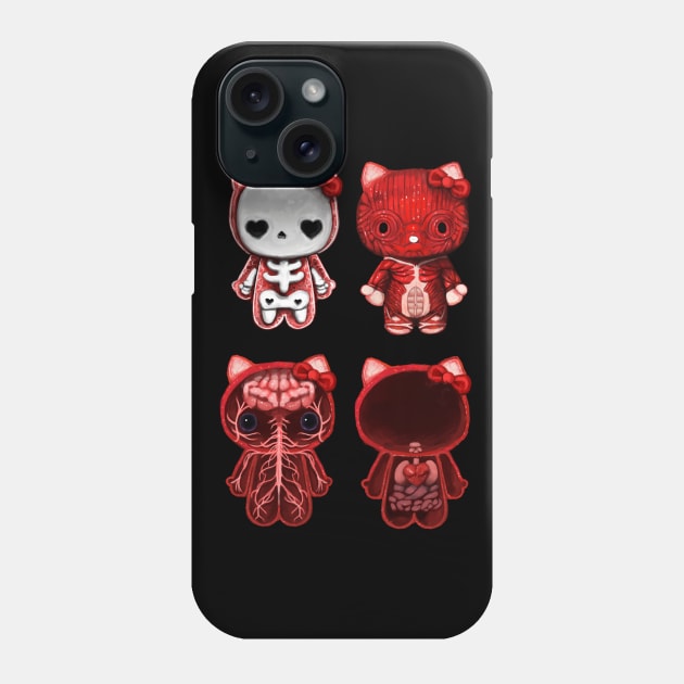 Kitty Anatomy T-Shirt Phone Case by knoth