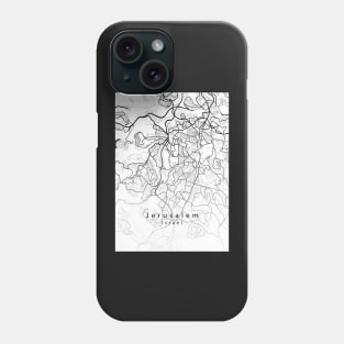 Jerusalem Israel City Map Phone Case