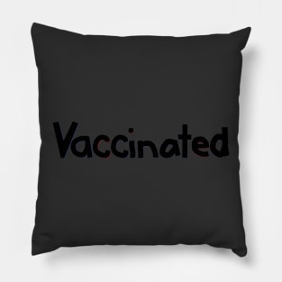 Vaccinated Typography Minimal Ghost Pillow