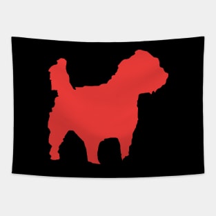 Ruff Dog Abstract in Red Tapestry