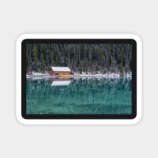 Lake Louise Christmas Card Magnet