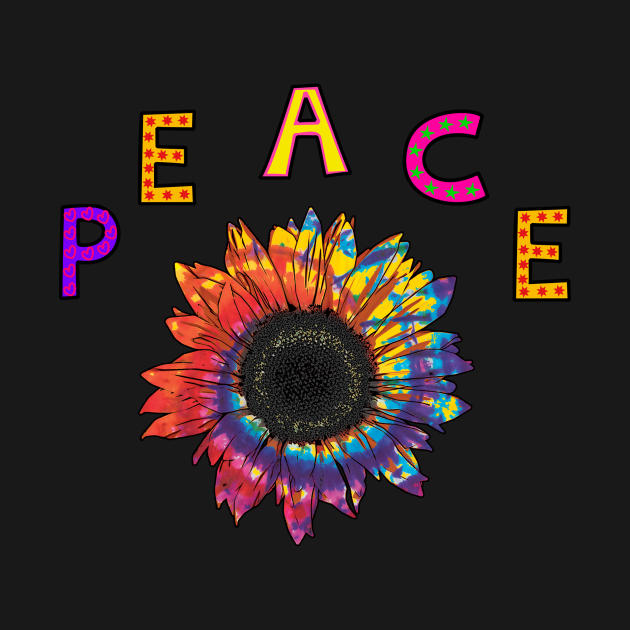 Peace with colorful sunflower Hippie Flower Children TShirt