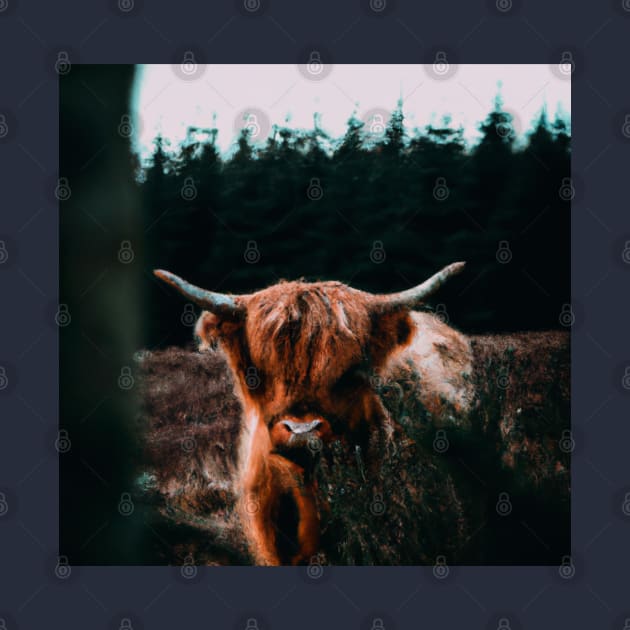 Scottish Highland Cattle Oil Painting by Souls.Print