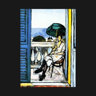 HIGH RESOLUTION Woman with a Green Parasol on a Balcony Henri Matisse T-Shirt